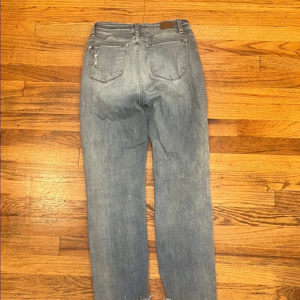 Judy Blue Light Blue Distressed Ankle Jeans - Picture 7 of 11